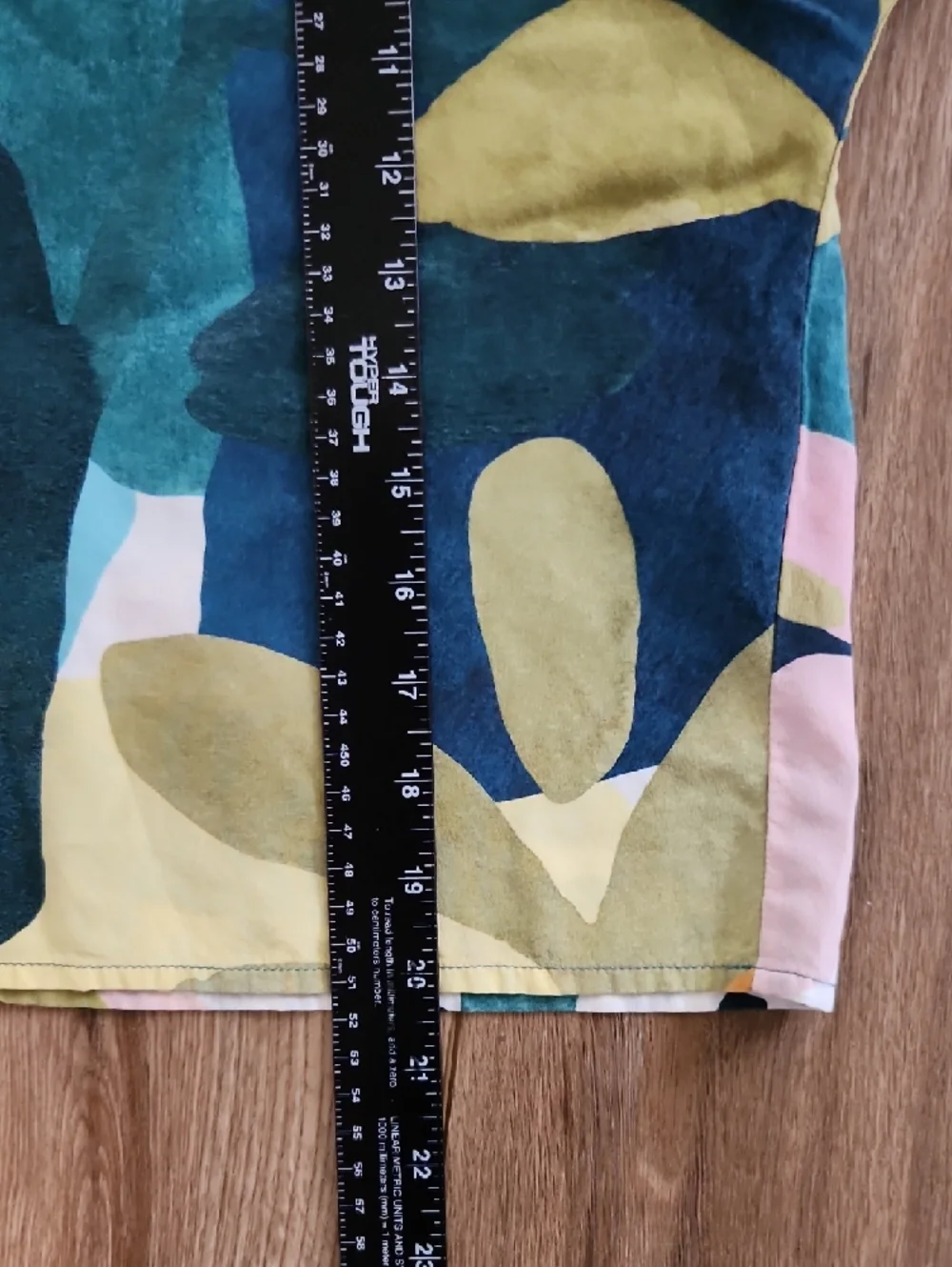 Variety Hour SILK Abstract Floral Boxy Crop Blue & Green Blouse Women's Size XS - Picture 5 of 7